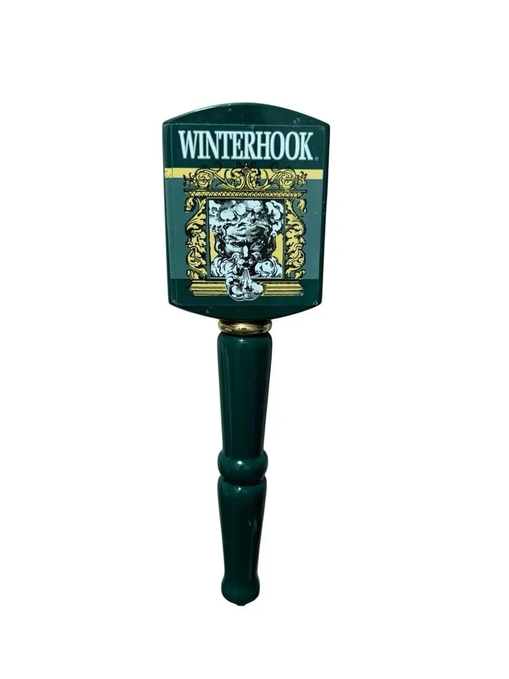 Red Hook Brewery WinterHook Beer Tap Handle Green 11” Wooden Vintage